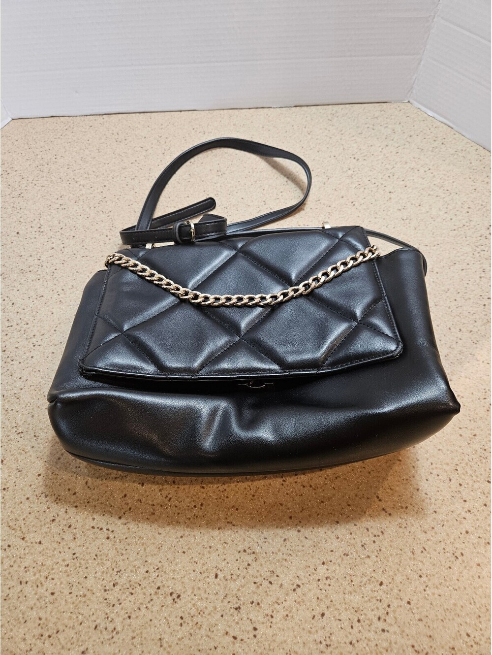 A New Day black quilted flap shoulder bag